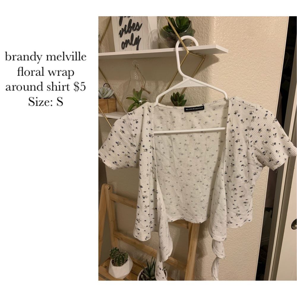 Brandy Melville Floral wrap shirt